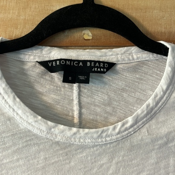 Veronica Beard Dree Muscle Tee, White - S - Picture 4 of 7
